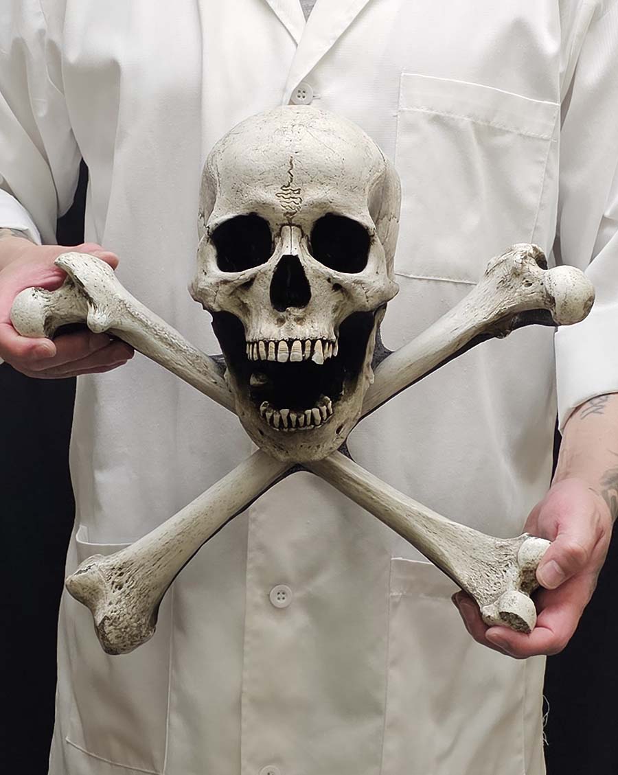 SKULL & CROSSBONES PUB 40cm×60cm ウッドサイン Large One-Piece Skull and Crossbones – Skull Shoppe