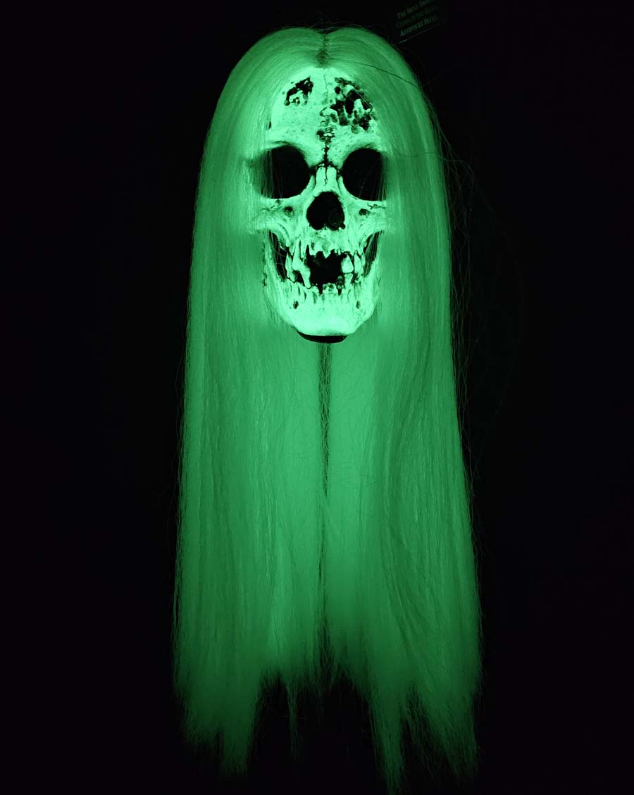 Adventure Skull Glow in the Dark with glowing white hair!