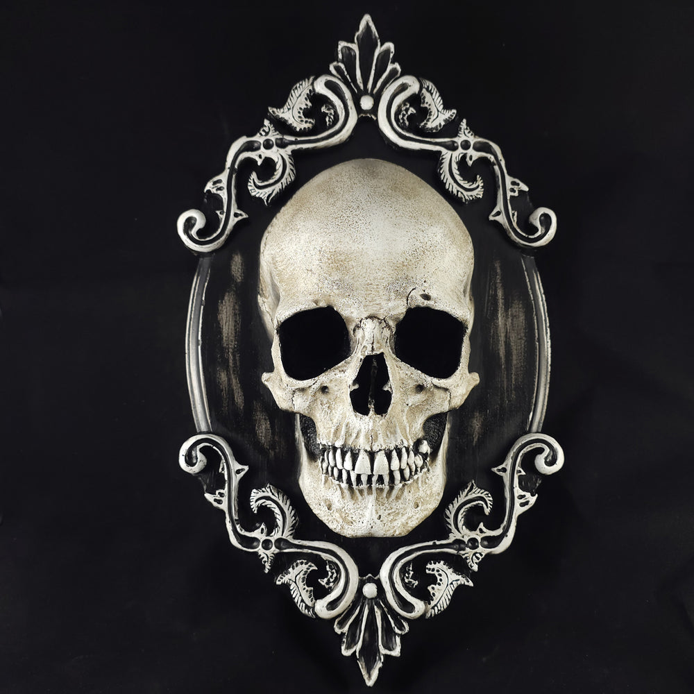 Large Skull Filigree Plaque-Bone color